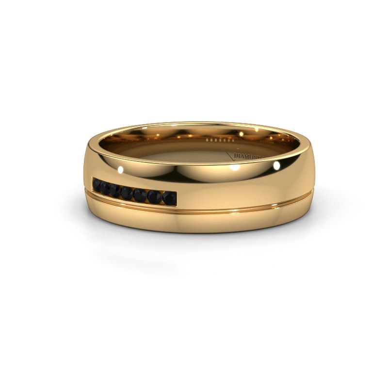 Image of Wedding ring WH0308L26AP<br/>585 gold ±6x1.7 mm<br/>Black diamond