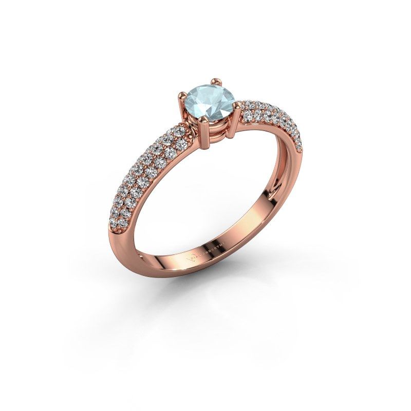 Image of Ring Marjan<br/>585 rose gold<br/>Aquamarine 4.2 mm