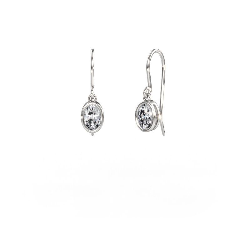 Earrings Lavon OVL 585 white gold diamond 0.80 crt