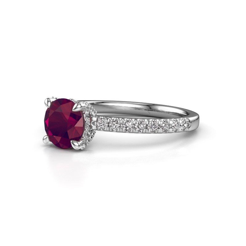 Image of Engagement ring saskia rnd 1<br/>950 platinum<br/>Rhodolite 6.5 mm