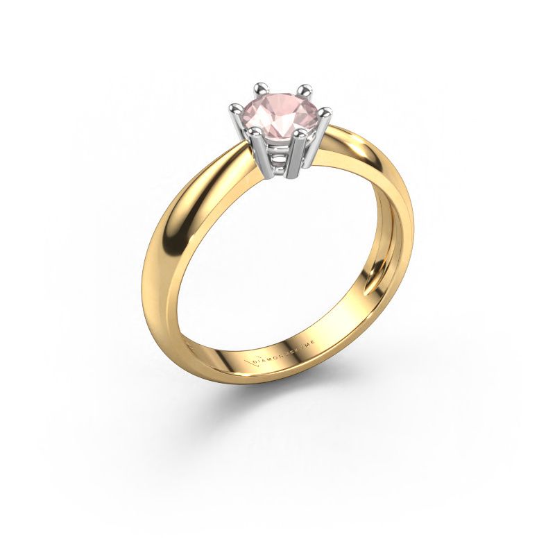 Engagement ring Fay 585 gold morganite champagne 5 mm