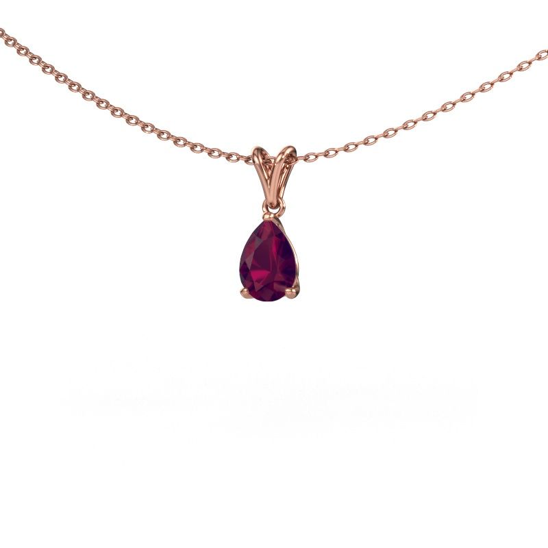 Hanger Sam PER 585 rosé goud rhodoliet 7x5 mm