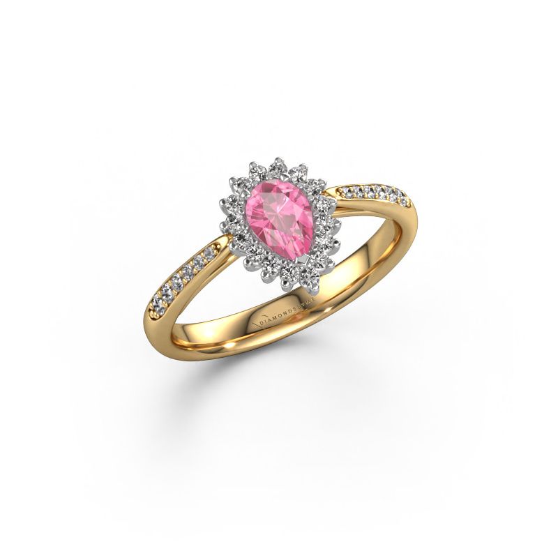 Engagement ring Tilly per 2 585 gold pink sapphire 6x4 mm