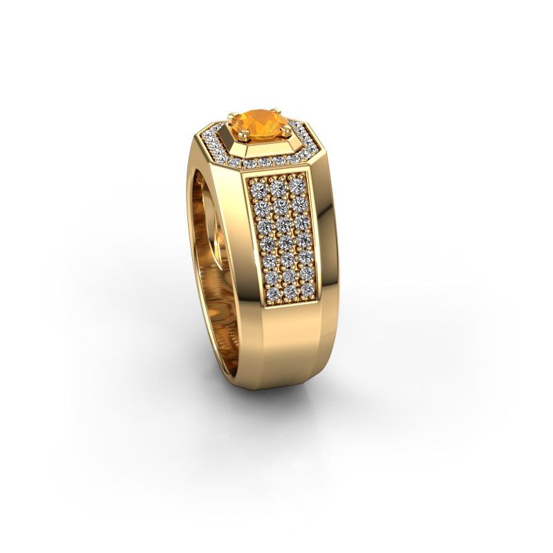 Image of Men's ring pavan<br/>375 gold<br/>Citrin 5 mm