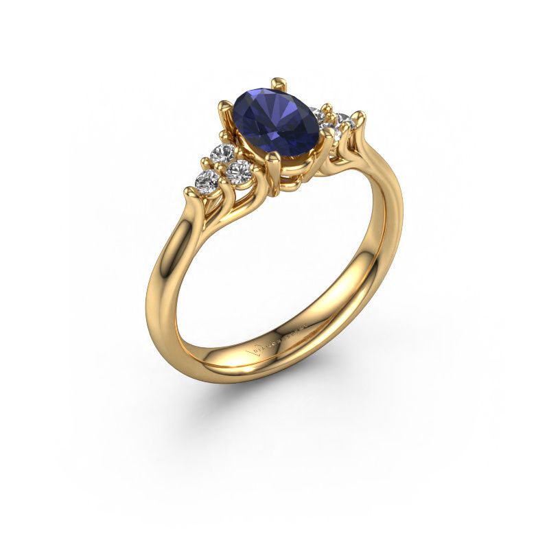 Verlobungsring Monika OVL 585 Gold Saphir 7x5 mm