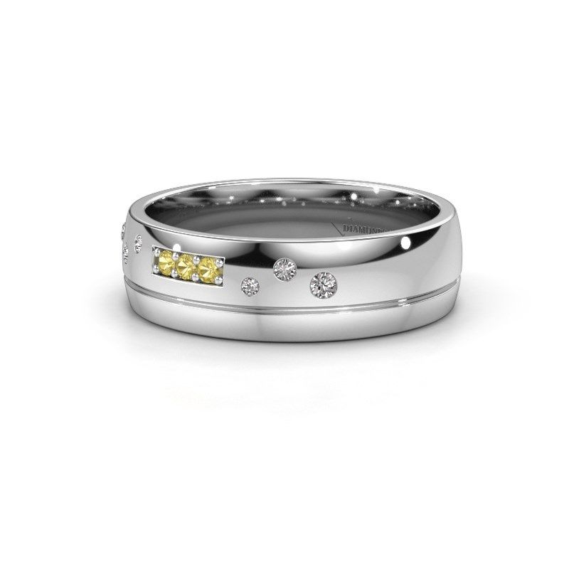 Image of Wedding ring WH0310L26AP<br/>950 platinum ±6x1.7 mm<br/>Yellow sapphire