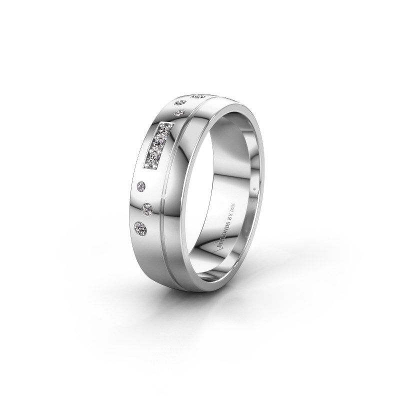 Afbeelding van Trouwring WH0310L26AP<br/>585 witgoud ±6x1.7 mm<br/>Zirkonia