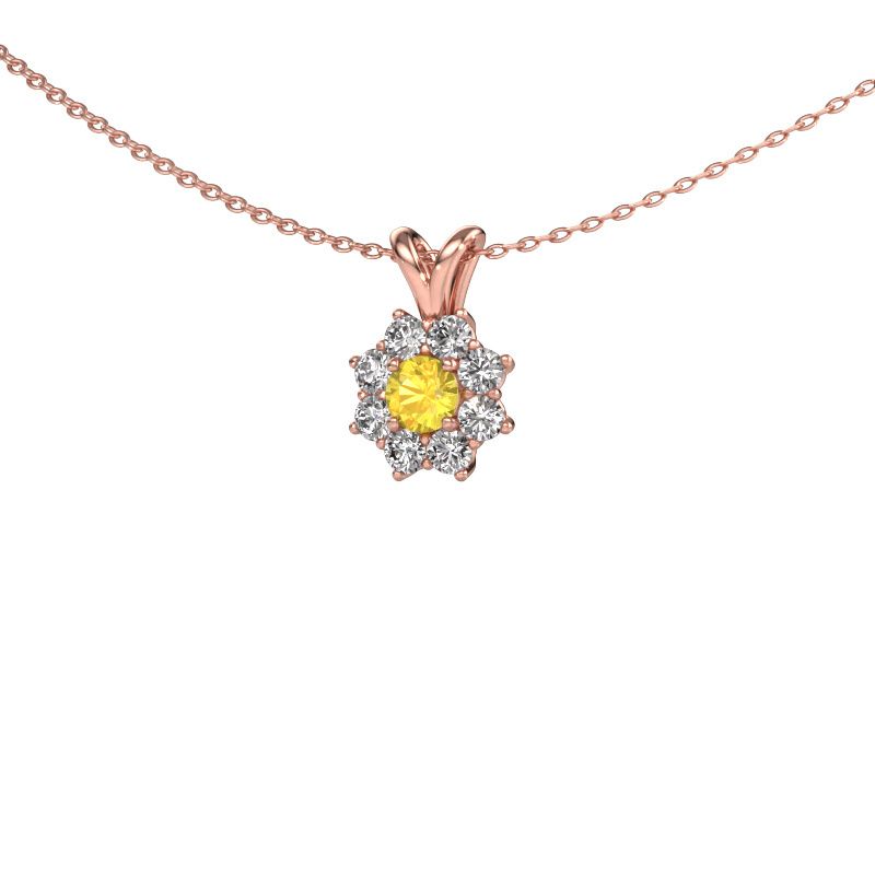 Anhänger Carolyn 585 Roségold Gelb Saphir 4 mm