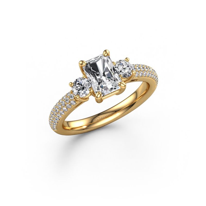 Bague de fiançailles Marielle RAD 585 or jaune diamant synthétique 1.67 crt