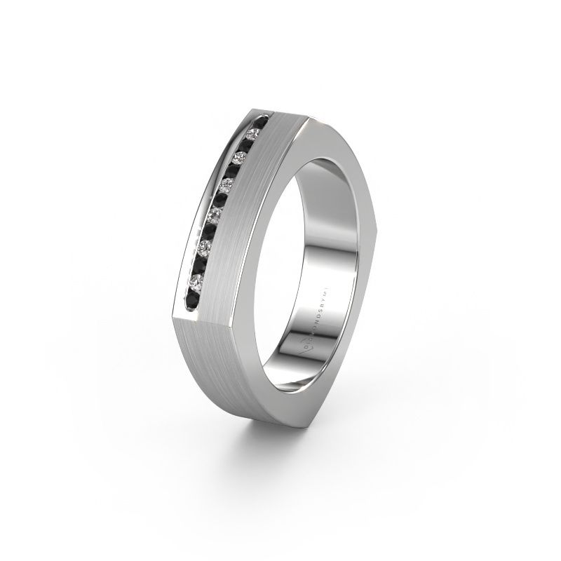 Bague de mariage WH2005L 950 platine diamant noir ±5 x 2 mm