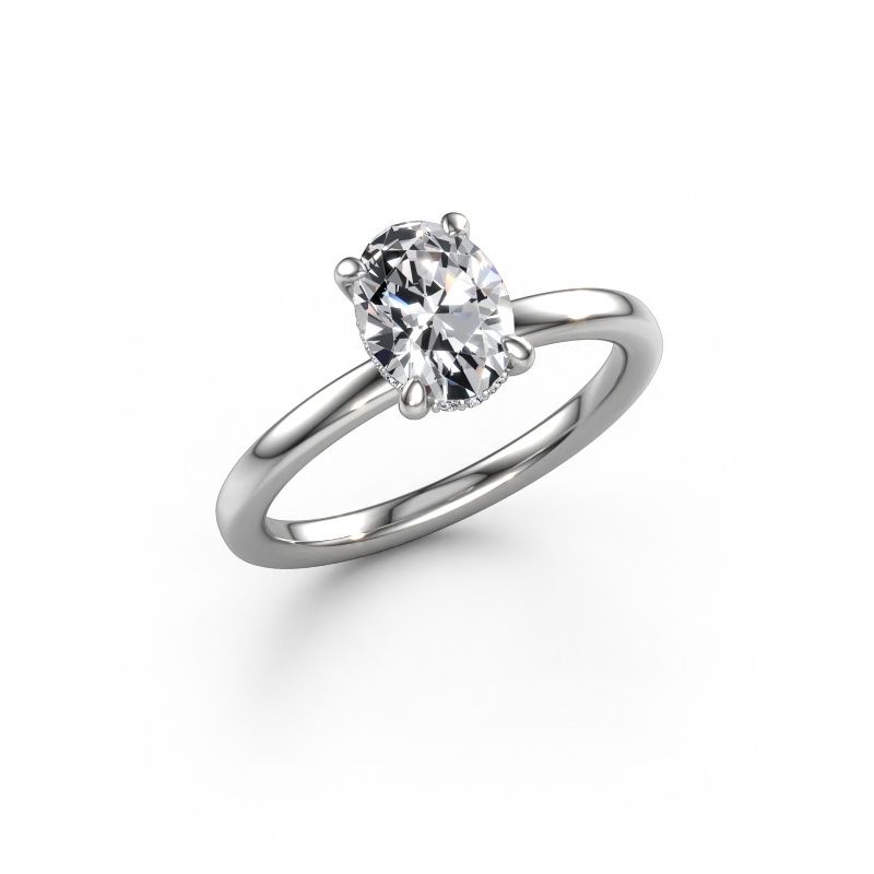 Engagement ring Simone OVL 2 585 white gold diamond 1.17 crt