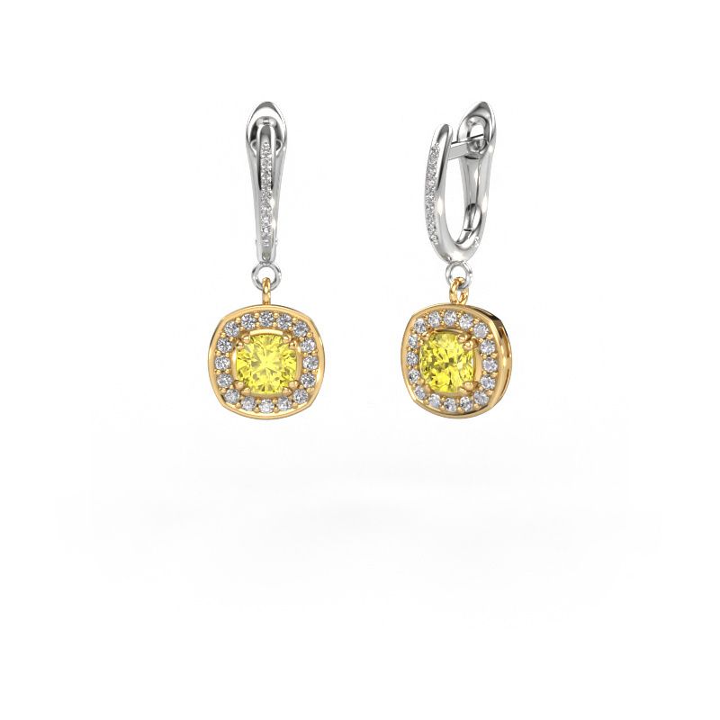 Drop earrings Marlotte 2 585 gold yellow lab grown diamond 5 mm