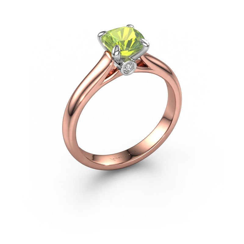Engagement ring Valorie cus 1 585 rose gold peridot 6 mm