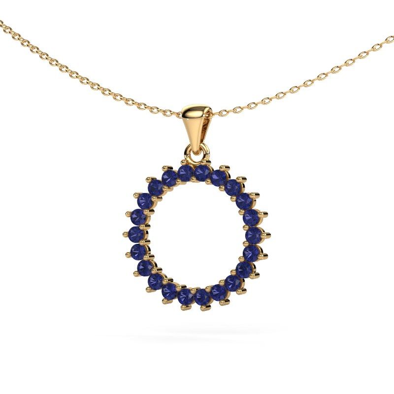 Pendant Round 3 585 gold sapphire 2 mm