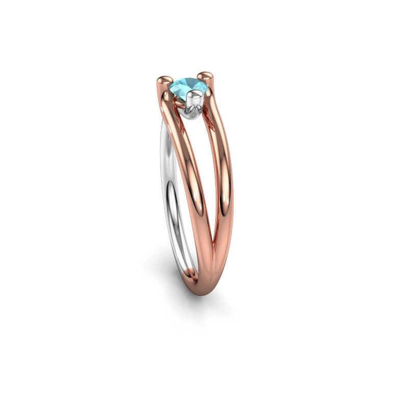 Image of Ring Roosmarijn<br/>585 rose gold<br/>Blue topaz 3.7 mm
