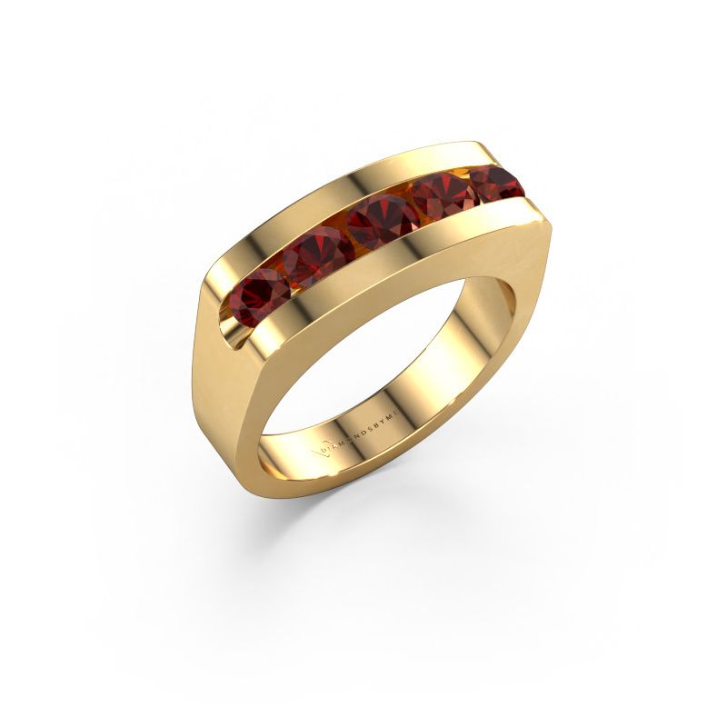 Men's ring Richard 585 gold garnet 4 mm