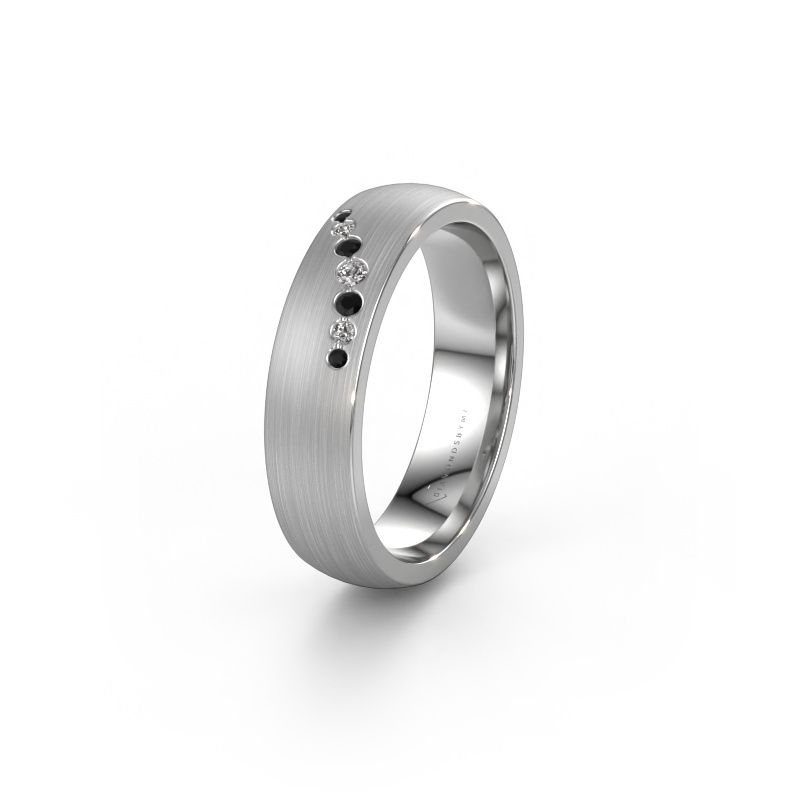 Wedding ring WH0130L26BM 950 platinum black diamond ±0.24x0.08 in