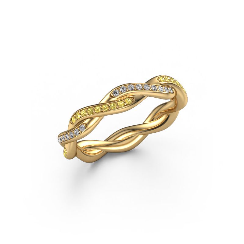Stackable ring Swing full 585 gold yellow sapphire 1 mm