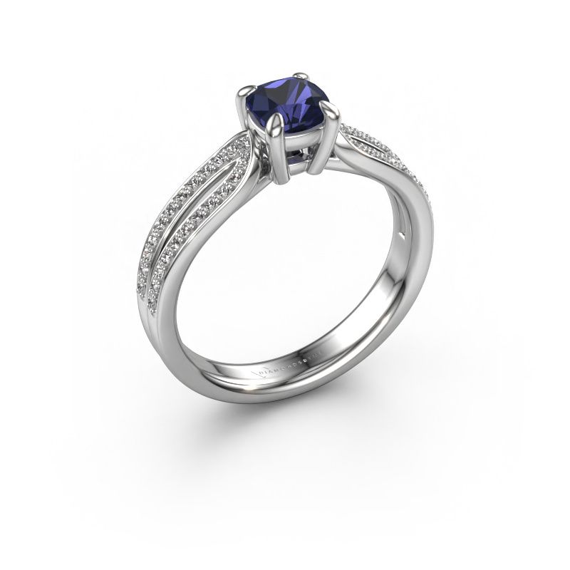 Bague de fiançailles Antonia cus 2 585 or blanc saphir 5 mm