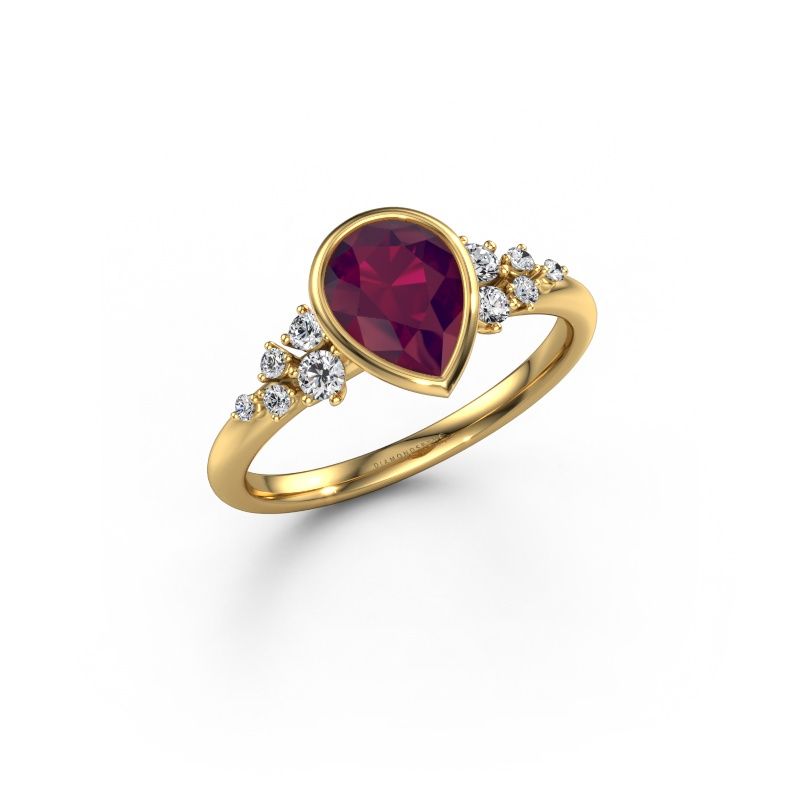 Verlobungsring Aliyah PER 585 Gold Rhodolit 8x6 mm