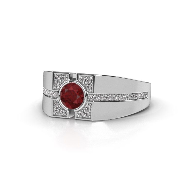 Afbeelding van Herenring Thijmen<br/>950 platina<br/>Robijn 5 mm