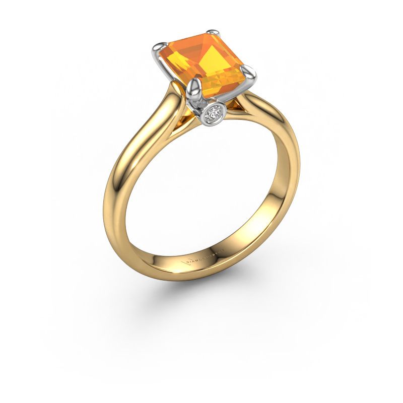 Engagement ring Valorie eme 1 585 gold citrin 9x7 mm
