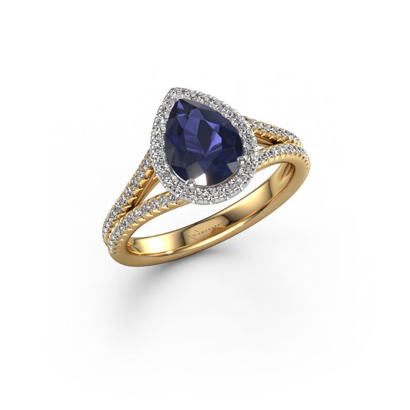 Engagement ring Verla pear 2 585 gold sapphire 8x6 mm