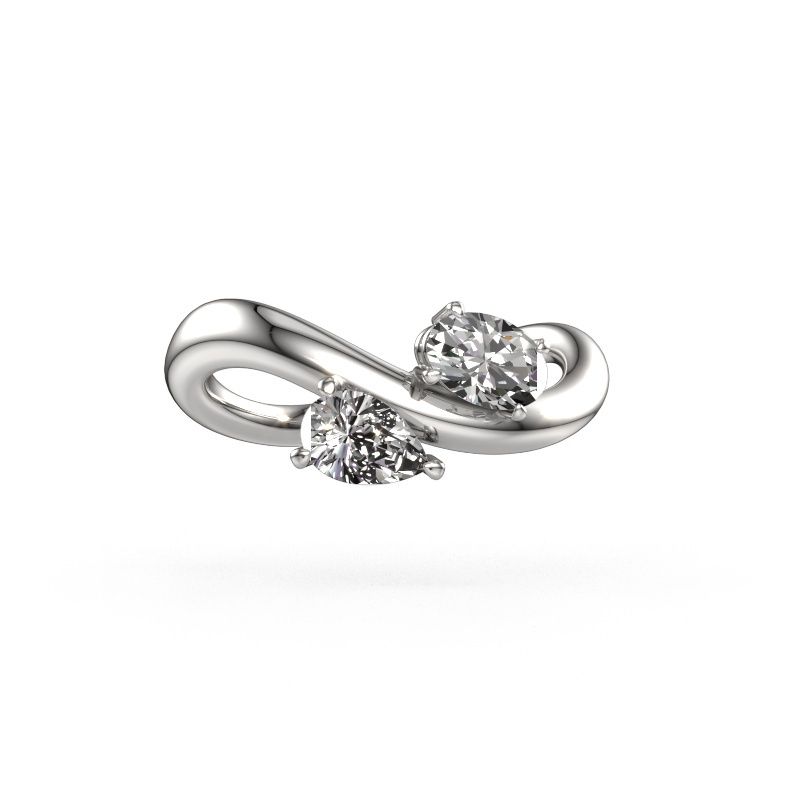 Bague de fiançailles Chloe OVL-PER 950 platine diamant 0.85 crt
