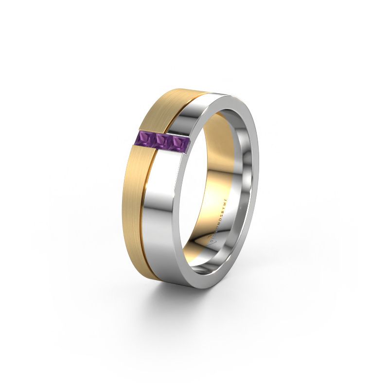 Wedding ring WH0906L16A 585 white gold amethyst ±6x1.7 mm