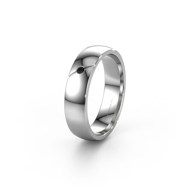 Trouwring WH1201L25AP 950 platina zwarte diamant ±5x1.7 mm