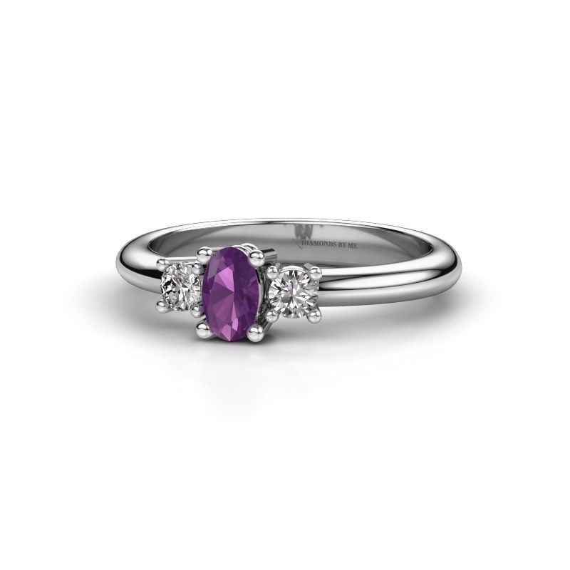 Image de Bague de fiançailles Karie<br/>585 or blanc<br/>Améthyste 5x3 mm