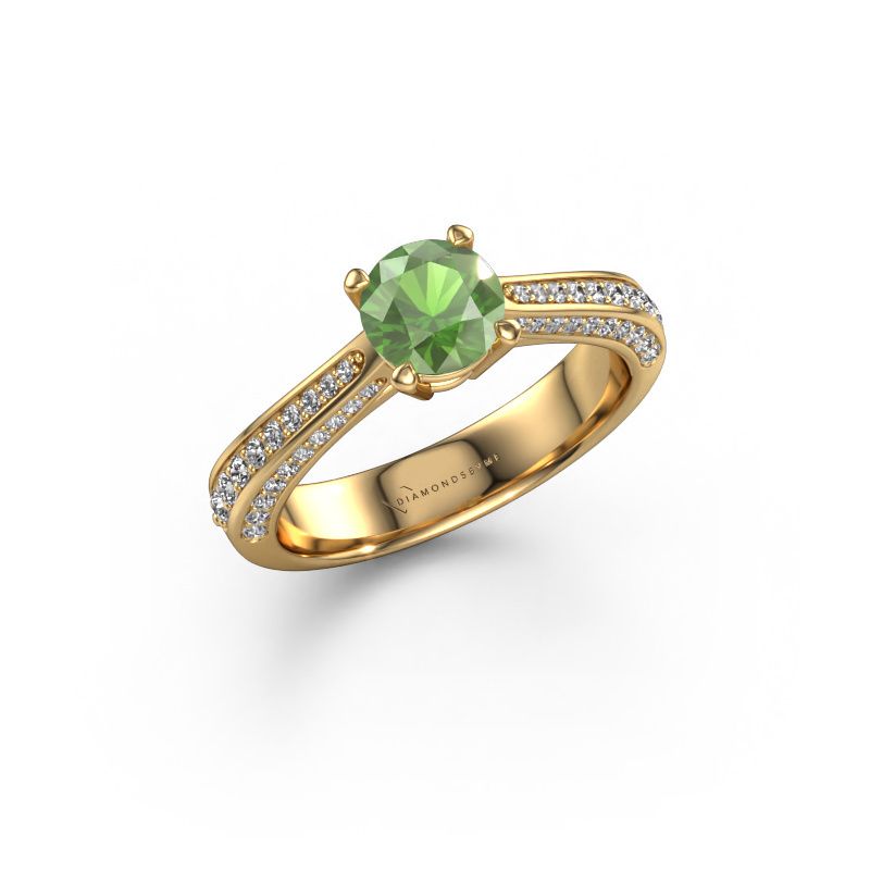 Verlobungsring Ruby rnd 585 Gold Turmalin grün 5.7 mm
