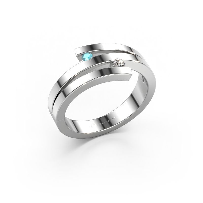 Ring Roxane 585 white gold blue topaz 2 mm
