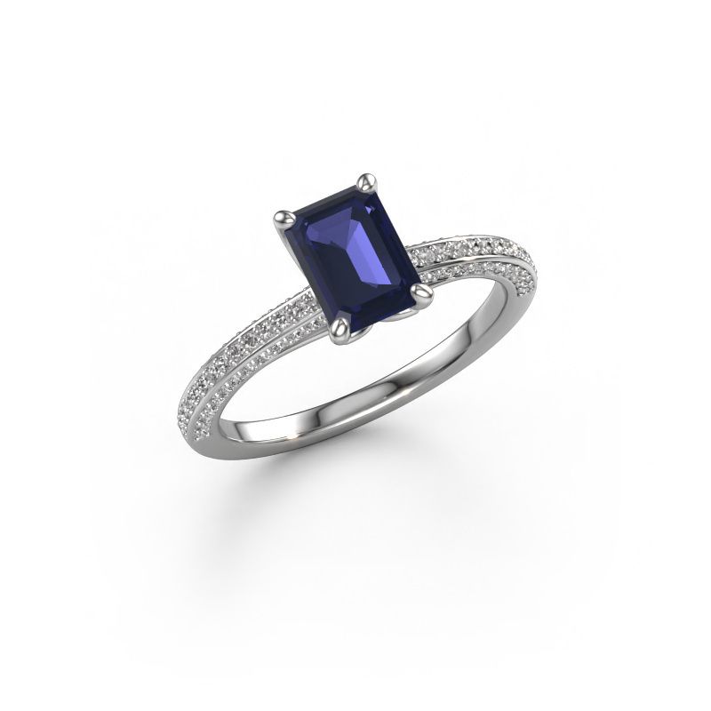 Verlobungsring Elenore eme 950 Platin Saphir 7x5 mm