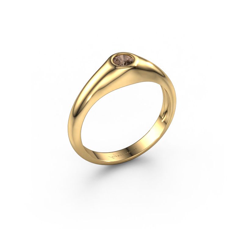 Pinky ring Thorben 585 gold brown diamond 0.50 crt