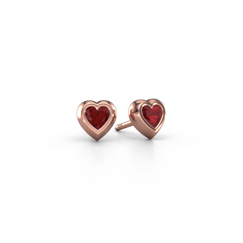 Ohrsteckers Charlotte 585 Roségold Rubin 4 mm