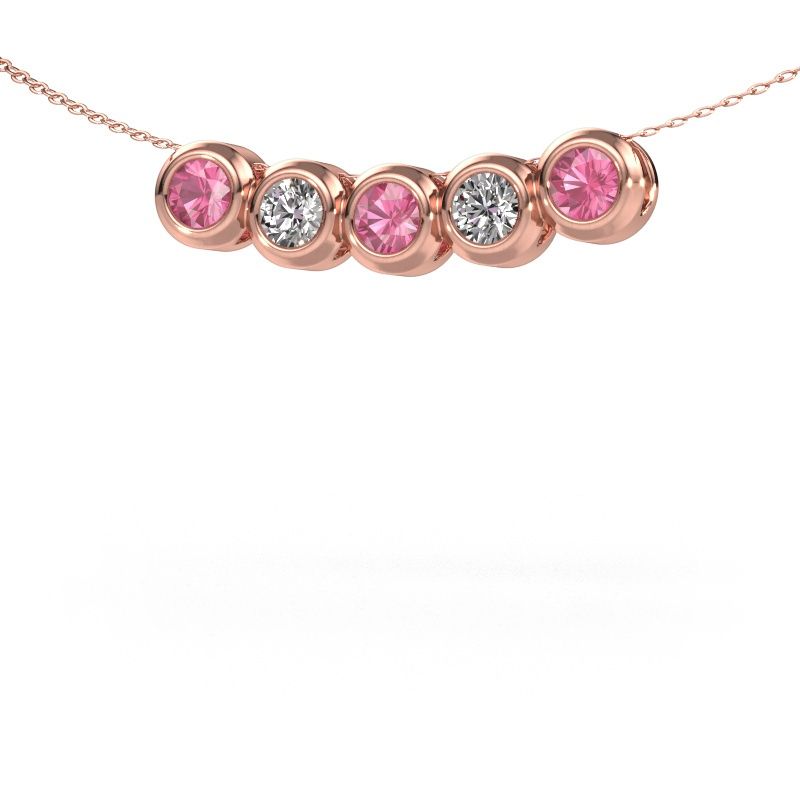 Collier Kim 5 585 or rose saphir rose 4 mm