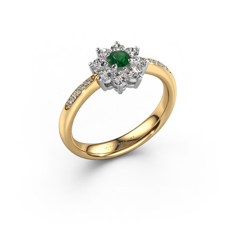 Verlobungsring Camille 2 585 Gold Smaragd 3.4 mm