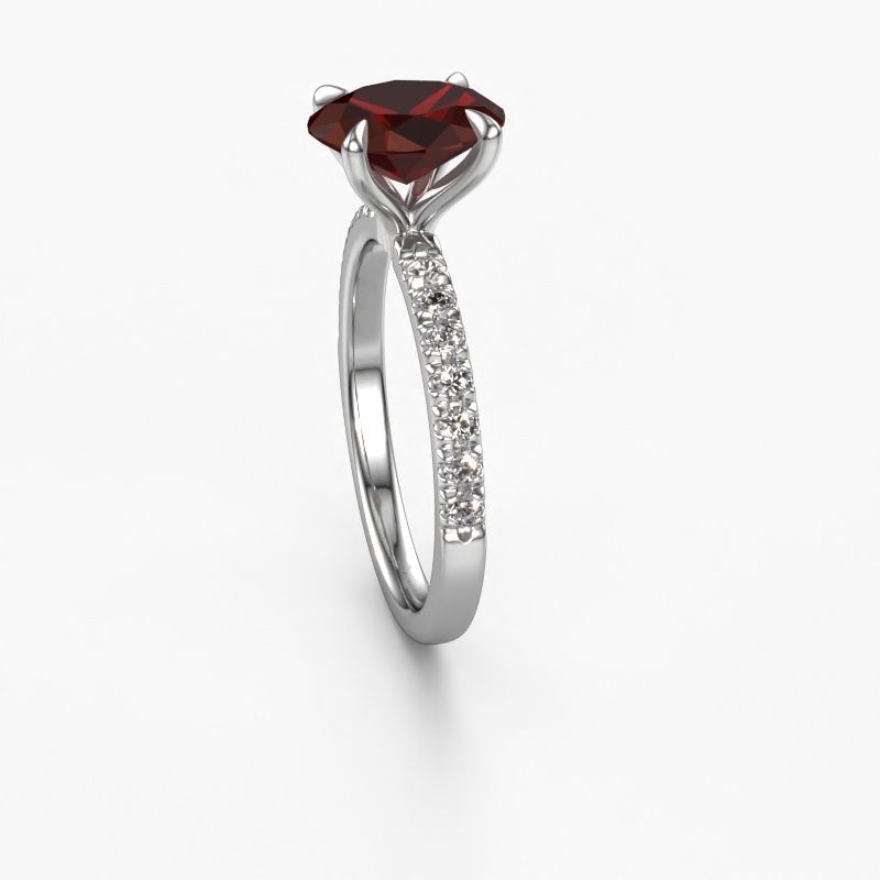 Image of Engagement Ring Crystal Ovl 2<br/>585 white gold<br/>Garnet 9x7 mm