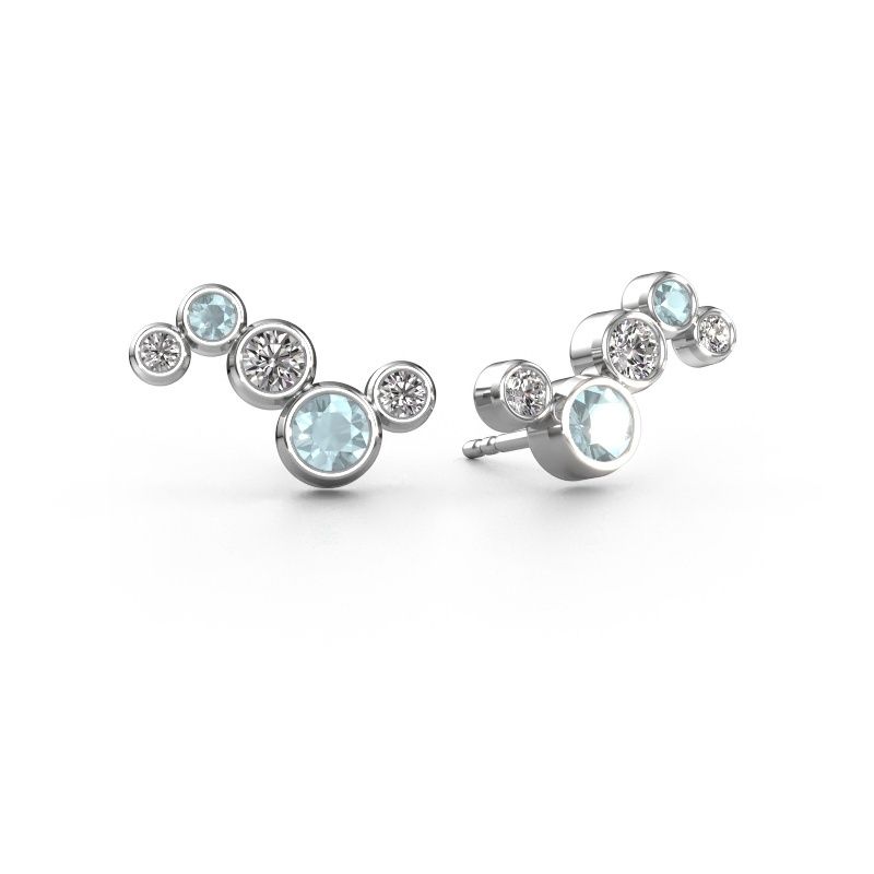 Earrings Ryan 950 platinum aquamarine 4 mm