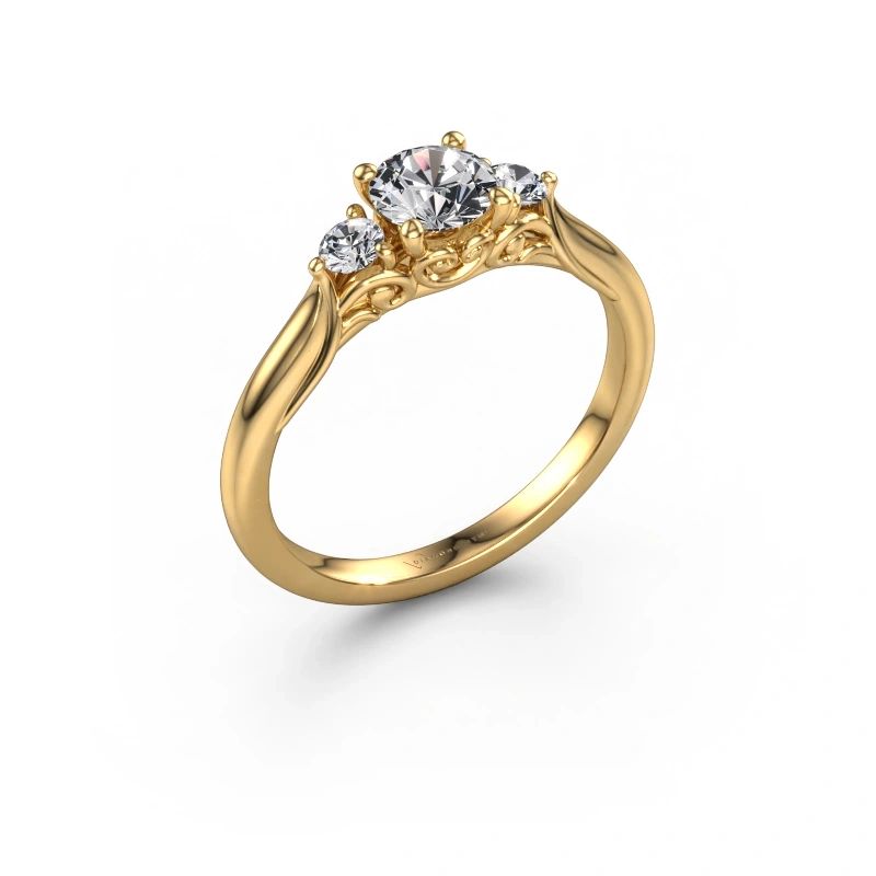 Bague de fiançailles Laurian RND 585 or jaune diamant synthétique 0.70 crt