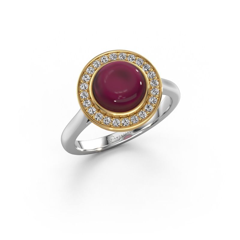 Ring Alisa 585 Weißgold Granat 8 mm