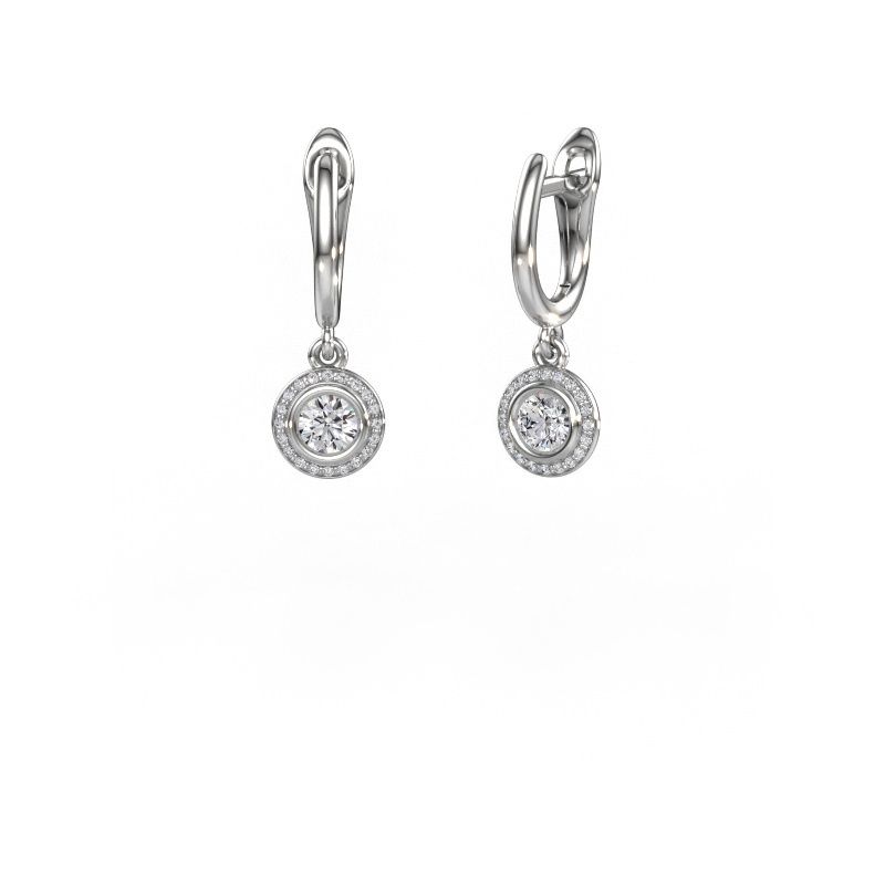 Pendants d'oreilles Noud RND 950 platine diamant synthétique 0.60 crt