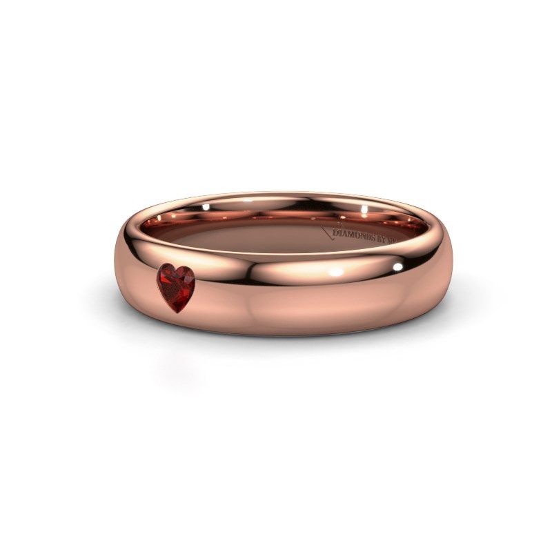 Afbeelding van Vriendschapsring WH0101L35BPHRT 585 rosé goud granaat ±5x2 mm