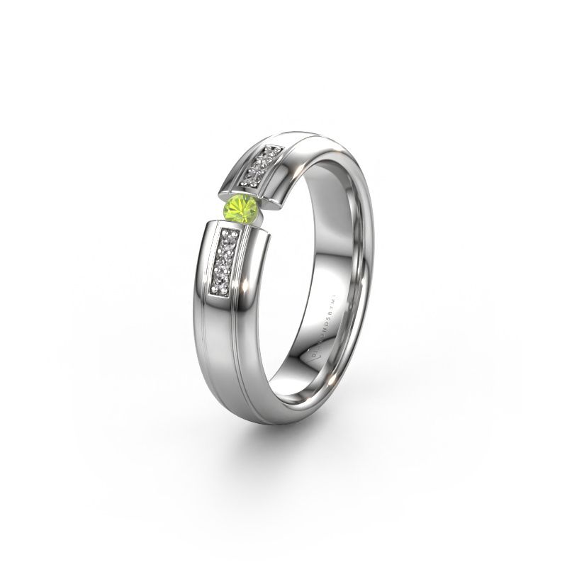 Wedding ring WH2128L26C 950 platinum peridot ±5x2 mm