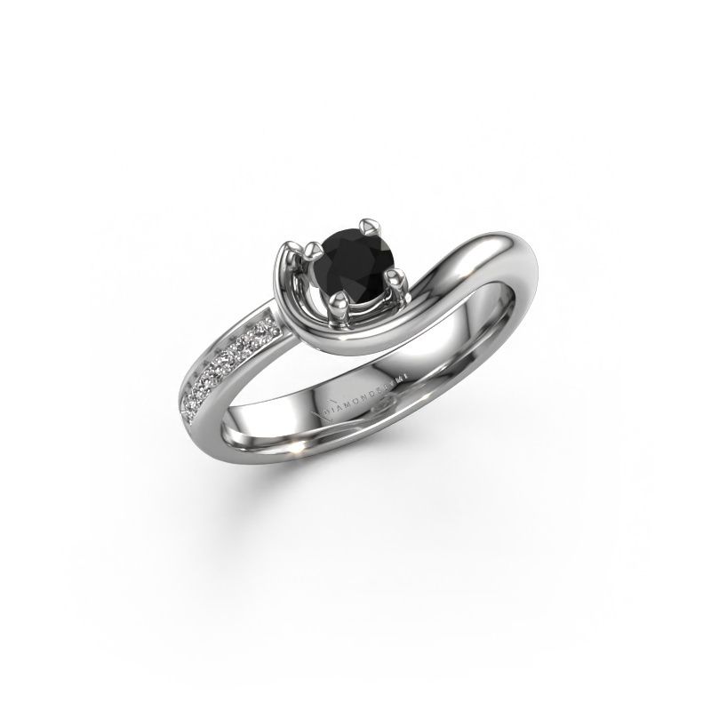 Verlovingsring Ceylin 585 witgoud zwarte diamant 0.30 crt