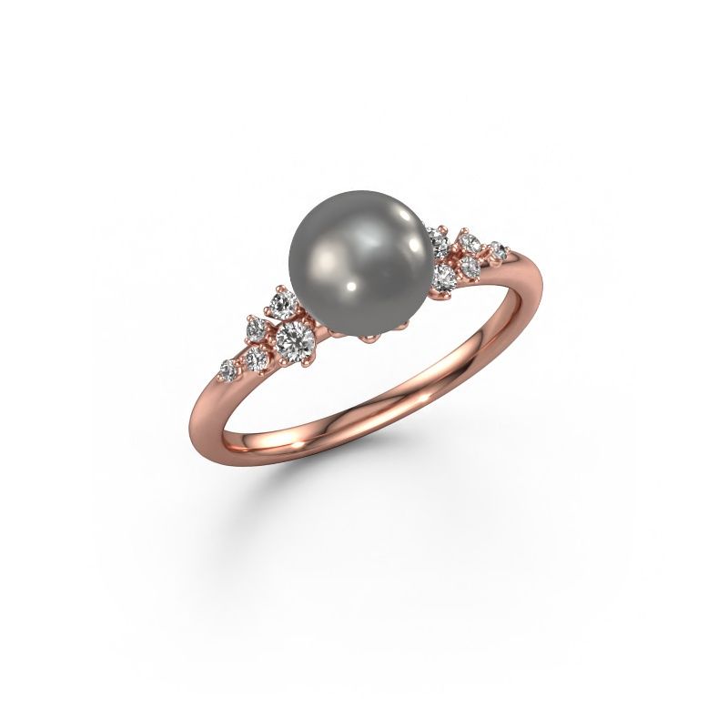 Ring Royce PRL 585 rosé goud grijze parel 7 mm
