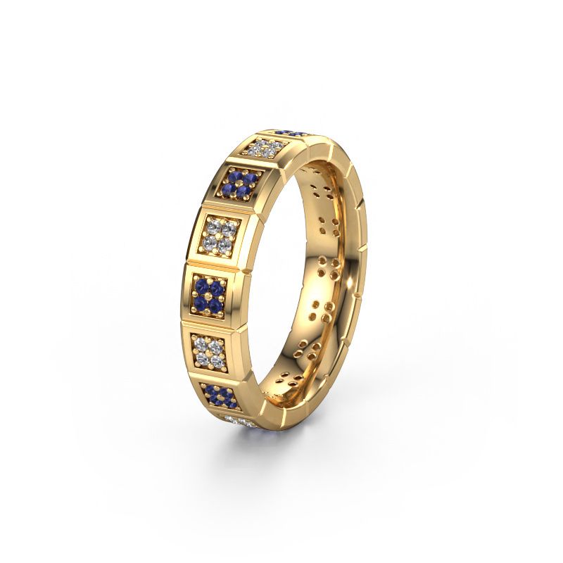 Wedding ring WH2056L15DP 585 gold sapphire ±5x2.4 mm