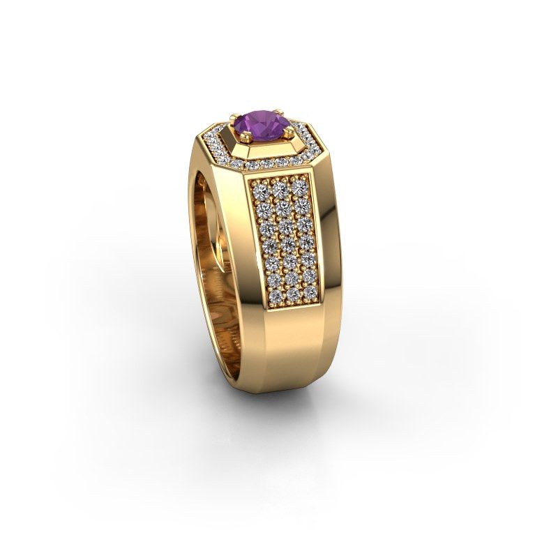 Image of Men's ring pavan<br/>375 gold<br/>Amethyst 5 mm