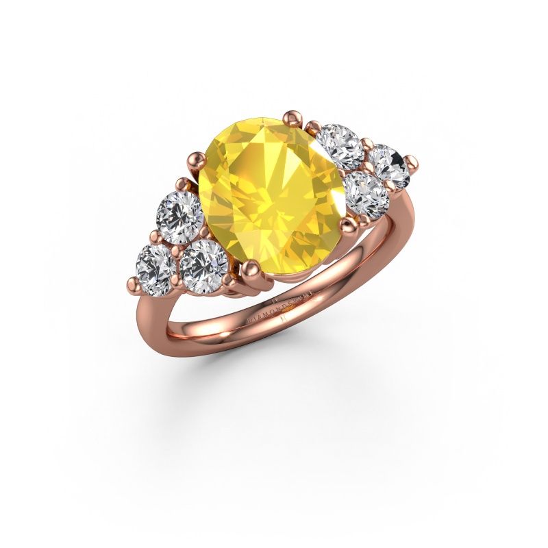 Verlobungsring Serenity OVL 585 Roségold Gelb Saphir 11x9 mm